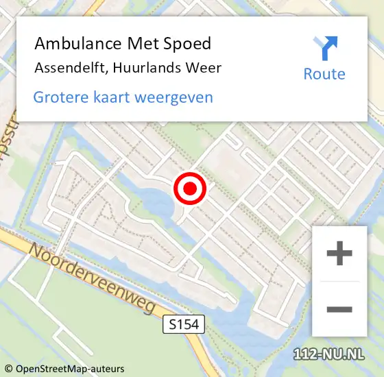 Locatie op kaart van de 112 melding: Ambulance Met Spoed Naar Assendelft, Huurlands Weer op 1 juli 2023 18:21