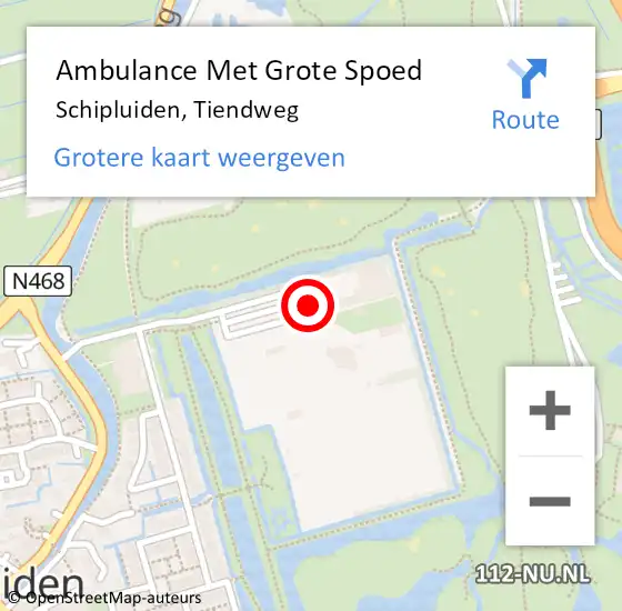 Locatie op kaart van de 112 melding: Ambulance Met Grote Spoed Naar Schipluiden, Tiendweg op 1 juli 2023 18:26