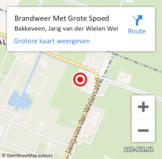 Locatie op kaart van de 112 melding: Brandweer Met Grote Spoed Naar Bakkeveen, Jarig van der Wielen Wei op 1 juli 2023 18:49
