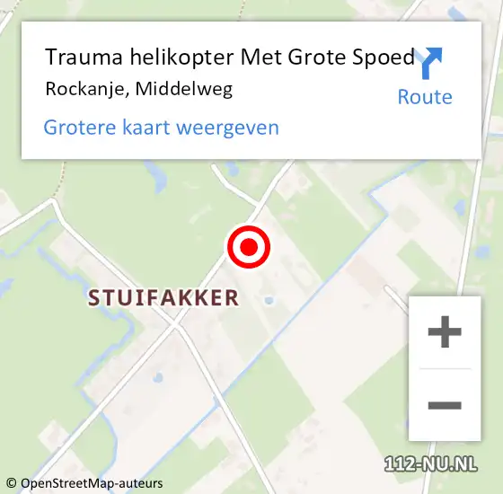 Locatie op kaart van de 112 melding: Trauma helikopter Met Grote Spoed Naar Rockanje, Middelweg op 1 juli 2023 20:58