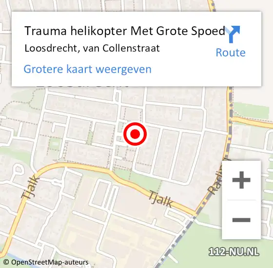 Locatie op kaart van de 112 melding: Trauma helikopter Met Grote Spoed Naar Loosdrecht, van Collenstraat op 1 juli 2023 21:11
