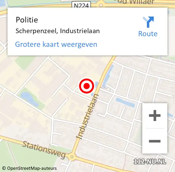Locatie op kaart van de 112 melding: Politie Scherpenzeel, Industrielaan op 1 juli 2023 22:18