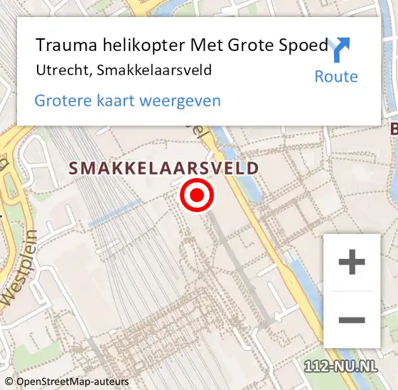 Locatie op kaart van de 112 melding: Trauma helikopter Met Grote Spoed Naar Utrecht, Smakkelaarsveld op 1 juli 2023 22:25