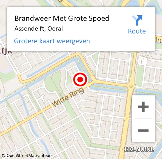 Locatie op kaart van de 112 melding: Brandweer Met Grote Spoed Naar Assendelft, Oeral op 1 juli 2023 22:59