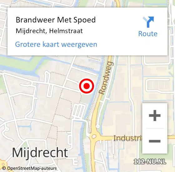 Locatie op kaart van de 112 melding: Brandweer Met Spoed Naar Mijdrecht, Helmstraat op 1 juli 2023 23:15