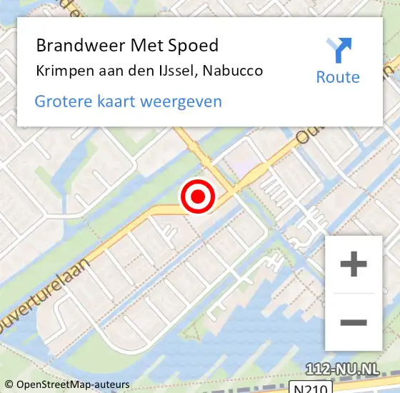 Locatie op kaart van de 112 melding: Brandweer Met Spoed Naar Krimpen aan den IJssel, Nabucco op 2 juli 2023 00:04