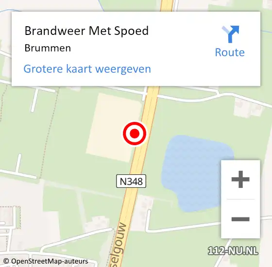Locatie op kaart van de 112 melding: Brandweer Met Spoed Naar Brummen op 2 juli 2023 00:39