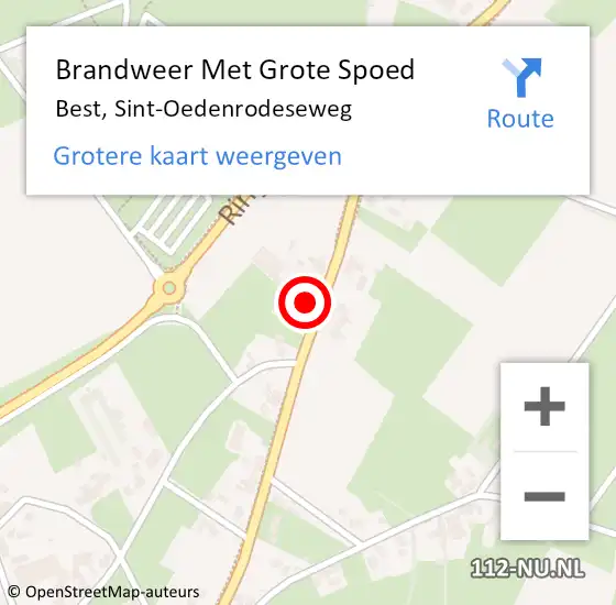 Locatie op kaart van de 112 melding: Brandweer Met Grote Spoed Naar Best, Sint-Oedenrodeseweg op 2 juli 2023 00:52