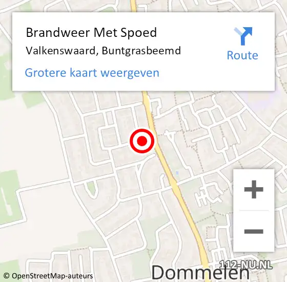 Locatie op kaart van de 112 melding: Brandweer Met Spoed Naar Valkenswaard, Buntgrasbeemd op 2 juli 2023 01:04