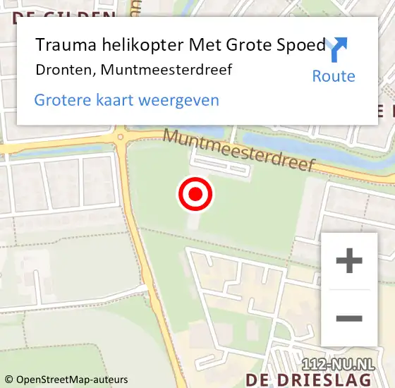 Locatie op kaart van de 112 melding: Trauma helikopter Met Grote Spoed Naar Dronten, Muntmeesterdreef op 2 juli 2023 01:42