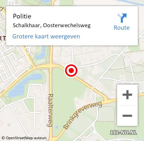 Locatie op kaart van de 112 melding: Politie Schalkhaar, Oosterwechelsweg op 2 juli 2023 02:37