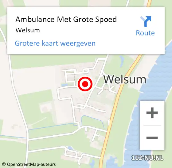 Locatie op kaart van de 112 melding: Ambulance Met Grote Spoed Naar Welsum op 2 juli 2023 02:58