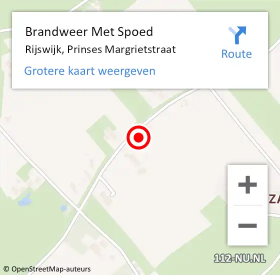 Locatie op kaart van de 112 melding: Brandweer Met Spoed Naar Rijswijk, Prinses Margrietstraat op 2 juli 2023 03:47