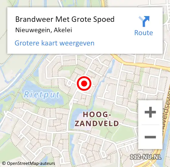 Locatie op kaart van de 112 melding: Brandweer Met Grote Spoed Naar Nieuwegein, Akelei op 2 juli 2023 04:01