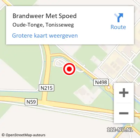 Locatie op kaart van de 112 melding: Brandweer Met Spoed Naar Oude-Tonge, Tonisseweg op 2 juli 2023 05:15