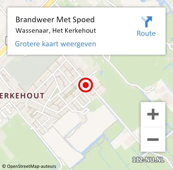 Locatie op kaart van de 112 melding: Brandweer Met Spoed Naar Wassenaar, Het Kerkehout op 2 juli 2023 07:48