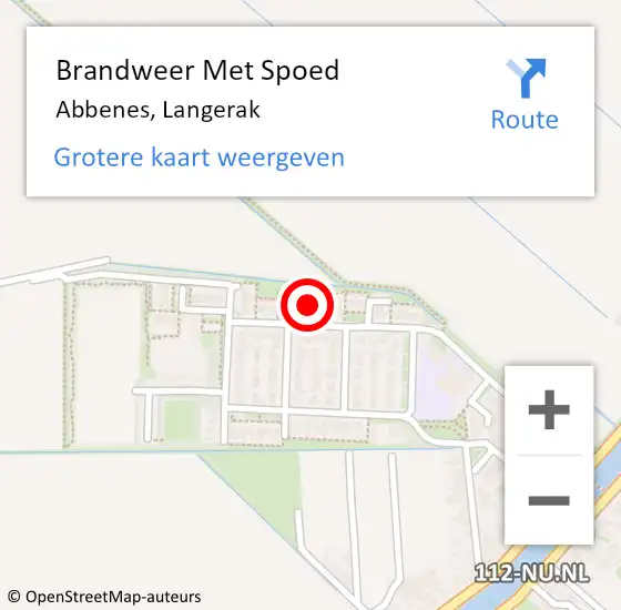 Locatie op kaart van de 112 melding: Brandweer Met Spoed Naar Abbenes, Langerak op 2 juli 2023 07:48