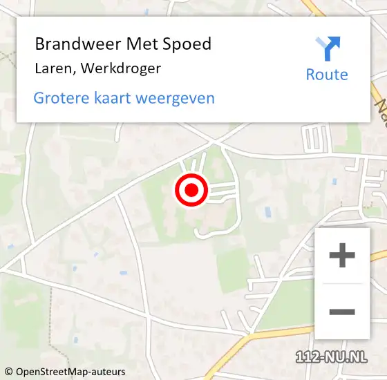 Locatie op kaart van de 112 melding: Brandweer Met Spoed Naar Laren, Werkdroger op 2 juli 2023 09:39