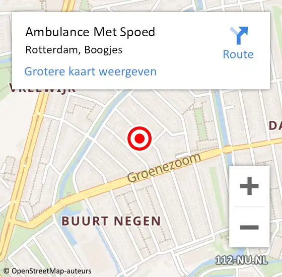 Locatie op kaart van de 112 melding: Ambulance Met Spoed Naar Rotterdam, Boogjes op 2 juli 2023 10:20