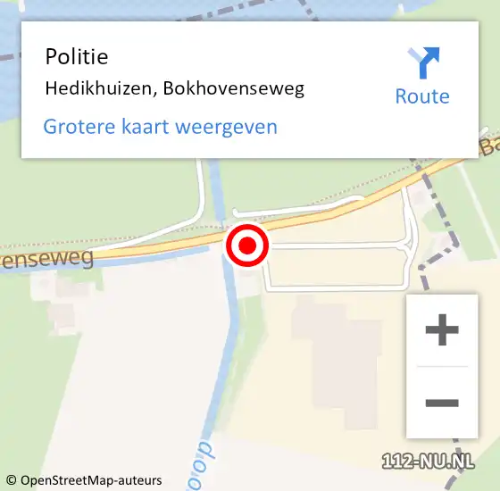Locatie op kaart van de 112 melding: Politie Hedikhuizen, Bokhovenseweg op 2 juli 2023 11:02