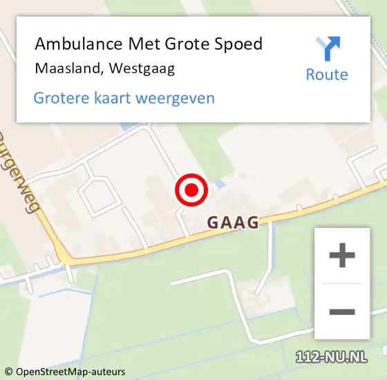 Locatie op kaart van de 112 melding: Ambulance Met Grote Spoed Naar Maasland, Westgaag op 2 juli 2023 11:14