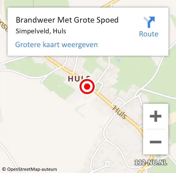 Locatie op kaart van de 112 melding: Brandweer Met Grote Spoed Naar Simpelveld, Huls op 2 juli 2023 11:15