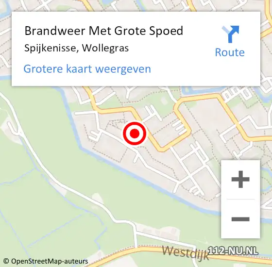 Locatie op kaart van de 112 melding: Brandweer Met Grote Spoed Naar Spijkenisse, Wollegras op 2 juli 2023 11:56