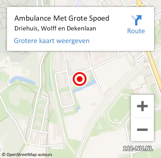 Locatie op kaart van de 112 melding: Ambulance Met Grote Spoed Naar Driehuis, Wolff en Dekenlaan op 2 juli 2023 12:02