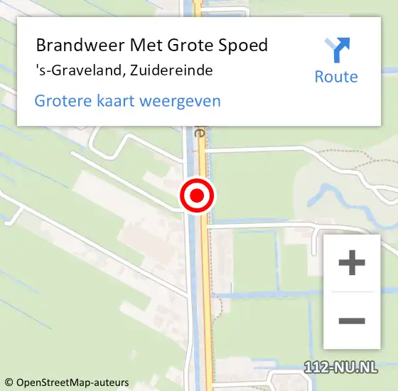 Locatie op kaart van de 112 melding: Brandweer Met Grote Spoed Naar 's-Graveland, Zuidereinde op 2 juli 2023 12:22