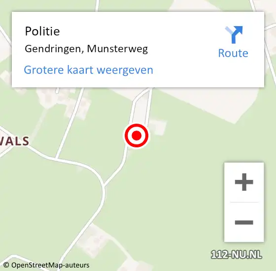 Locatie op kaart van de 112 melding: Politie Gendringen, Munsterweg op 2 juli 2023 12:45