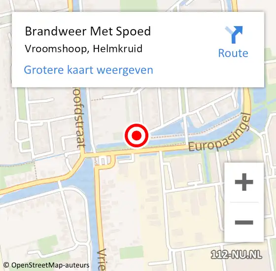 Locatie op kaart van de 112 melding: Brandweer Met Spoed Naar Vroomshoop, Helmkruid op 2 juli 2023 13:34