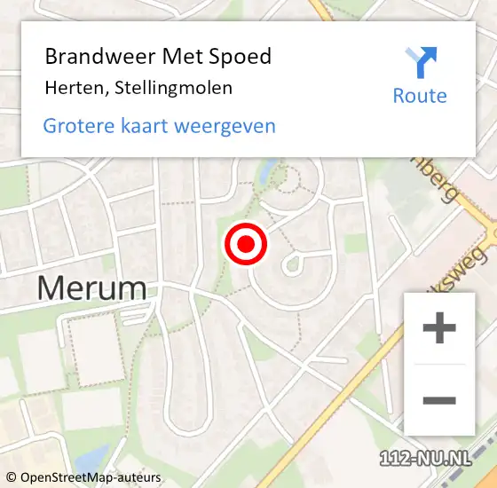 Locatie op kaart van de 112 melding: Brandweer Met Spoed Naar Herten, Stellingmolen op 2 juli 2023 13:47