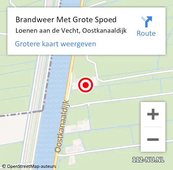 Locatie op kaart van de 112 melding: Brandweer Met Grote Spoed Naar Loenen aan de Vecht, Oostkanaaldijk op 2 juli 2023 15:22