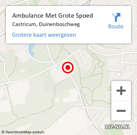 Locatie op kaart van de 112 melding: Ambulance Met Grote Spoed Naar Castricum, Duinenboschweg op 2 juli 2023 15:50