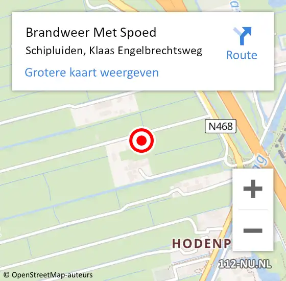 Locatie op kaart van de 112 melding: Brandweer Met Spoed Naar Schipluiden, Klaas Engelbrechtsweg op 2 juli 2023 16:17
