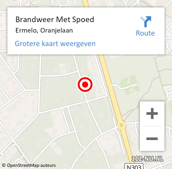 Locatie op kaart van de 112 melding: Brandweer Met Spoed Naar Ermelo, Oranjelaan op 2 juli 2023 17:35