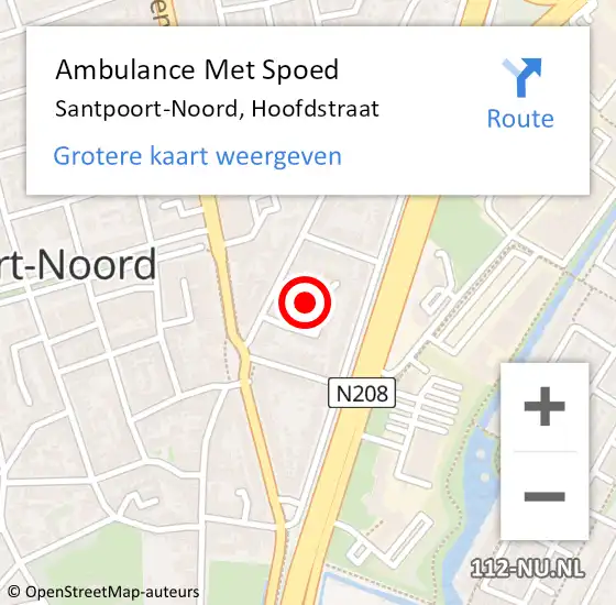 Locatie op kaart van de 112 melding: Ambulance Met Spoed Naar Santpoort-Noord, Hoofdstraat op 2 juli 2023 17:42