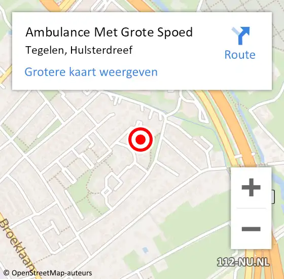 Locatie op kaart van de 112 melding: Ambulance Met Grote Spoed Naar Tegelen, Hulsterdreef op 2 juli 2023 22:04