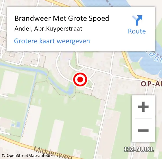 Locatie op kaart van de 112 melding: Brandweer Met Grote Spoed Naar Andel, Abr.Kuyperstraat op 2 juli 2023 23:08