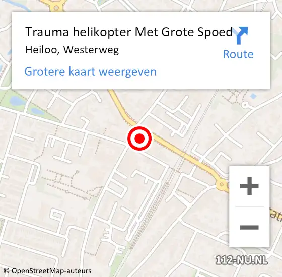 Locatie op kaart van de 112 melding: Trauma helikopter Met Grote Spoed Naar Heiloo, Westerweg op 2 juli 2023 23:19