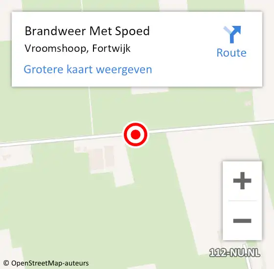 Locatie op kaart van de 112 melding: Brandweer Met Spoed Naar Vroomshoop, Fortwijk op 2 juli 2023 23:33