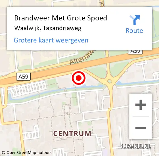 Locatie op kaart van de 112 melding: Brandweer Met Grote Spoed Naar Waalwijk, Taxandriaweg op 3 juli 2023 01:11