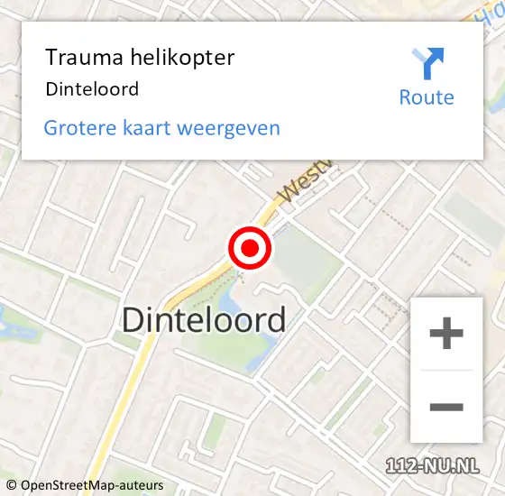 Locatie op kaart van de 112 melding: Trauma helikopter Dinteloord op 3 juli 2023 02:09