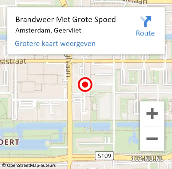 Locatie op kaart van de 112 melding: Brandweer Met Grote Spoed Naar Amsterdam, Geervliet op 3 juli 2023 02:29