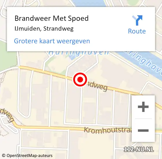Locatie op kaart van de 112 melding: Brandweer Met Spoed Naar IJmuiden, Strandweg op 3 juli 2023 03:02