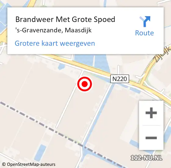 Locatie op kaart van de 112 melding: Brandweer Met Grote Spoed Naar 's-Gravenzande, Maasdijk op 3 juli 2023 03:29