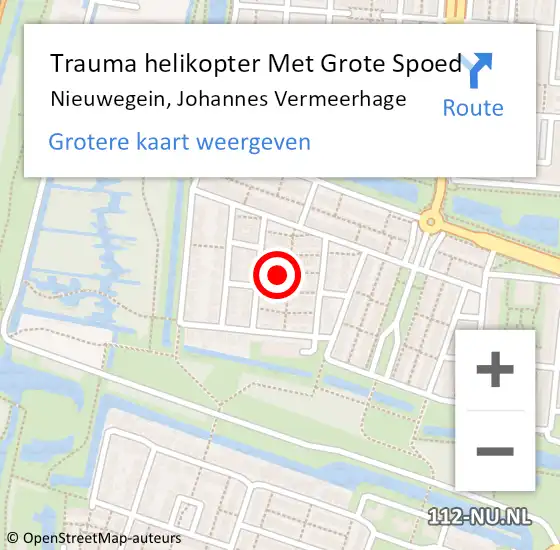 Locatie op kaart van de 112 melding: Trauma helikopter Met Grote Spoed Naar Nieuwegein, Johannes Vermeerhage op 3 juli 2023 04:17