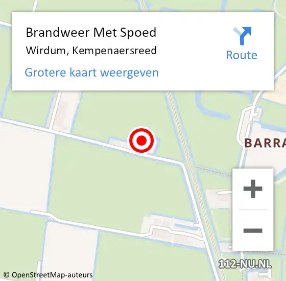 Locatie op kaart van de 112 melding: Brandweer Met Spoed Naar Wirdum, Kempenaersreed op 3 juli 2023 04:35
