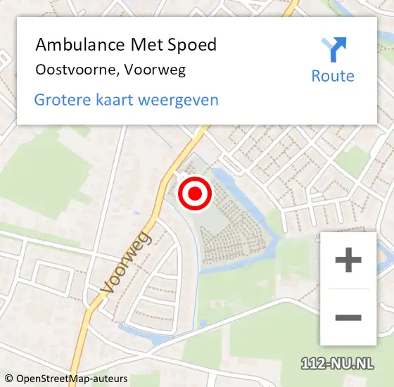 Locatie op kaart van de 112 melding: Ambulance Met Spoed Naar Oostvoorne, Voorweg op 3 juli 2023 05:46