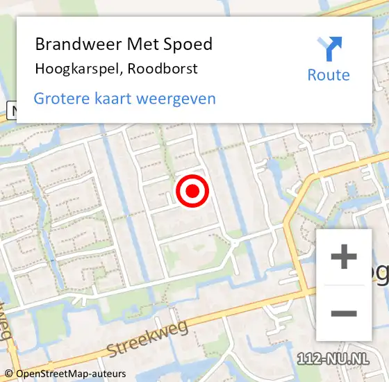 Locatie op kaart van de 112 melding: Brandweer Met Spoed Naar Hoogkarspel, Roodborst op 3 juli 2023 08:13